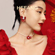 HEFANG He Fang Jewelry Freesia Cluster Necklace Clavicle Chain Light Luxurious and High-end Birthday Gift for Girlfriend Necklace