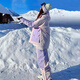 酷峰新款韩版滑雪服男女加厚保暖防水单双板装备分体滑雪衣裤情侣雪衣 奶粉粉套餐B（联系客服备注） S