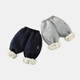 Qiqi Xiong one-piece alpaca boys' velvet thickened pants children's sports pants autumn and winter style baby boy's sweatpants
