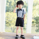 
GOKU Boy Host Dress Summer Children's Small Suit Set Flower Girl British Style Overalls Performance Suit Kindergarten Blue 120 Recommended Weight 37-43 Jin [Jin equals 0.5 kg]
