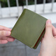 HANATORA Huahu Wallet Japanese-style genuine leather short model for women's handmade niche change men's card bag thin gift gift trendy brand Chinese Valentine's Day gift dark fragrance green