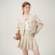 Fan Silan French Little Flavor Jacket Women's Spring Clothing New Short Casual Imitation Denim Jacket 24FS11165 Ivory Cream XL
