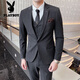 Playboy men's suit suit, high-end professional wear, trendy Korean version, slim fit, host, groom, wedding dress, casual jacket, khaki suit + trousers + vest, white lining 3XL, suitable for 155-160Jin Jin equals 0.5 kg