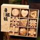 Liuxia Luban Lock 10-15 Jahre altes Set von Kongming Lock Beech Wood-Einleger und Zapfenentwicklung intellektuelles Spielzeug pädagogische Kinder und Studenten Buchenholz 36-teilige Set Full Set [Geschenkbox]