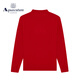 AQUASCUTUM/雅格狮丹冬季新款女士保暖纯山羊绒休闲针织衫Q4867W0041 深红79 M