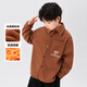 Zuoxi Boys' Shirt Plus Velvet Children's Corduroy Jacket Thickened 2025 New Boys' Clothing Winter Warm Top Dirty Orange Thickened 110 Recommended height is about 110cm