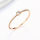Medium leaning small square diamond 18K rose gold ring Au750 color gold inlaid with zircon stacked index finger tail ring solid 0.6g women's size 10