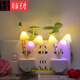 Socket lamp, linear light-controlled night light, lotus leaf mushroom lamp, light-controlled sensor lamp, dreamy color-changing mushroom lamp, LED energy-saving night light customization, 3 light-controlled lotus leaf lamps (color-changing)