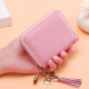 Maiweini-Kartenbeutel für Frauen mit großer Kapazität von Frauen Multi-Karten-Position Real Cowide Card Clip Anti-Diebstahl-Karten-Beutel-Bankkarten-Zertifikat Set 40 Kartensteckplätze-Bean Pink [Anti-Diebstahl-Bürsten-Anti-Demagnetization]