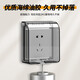 FDD International Electrician Household Switch Socket Waterproof Box Self-adhesive Switch Power Supply Protective Cover Splash-proof Box Bathroom Socket Waterproof Cover White-86 Type Double Waterproof Box