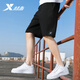 XTEP (XTEP) Sport pants shorts men's pants summer men's casual mid-trousers running suit black quick-dry shorts five-point pants men's black-(woven thin style) 55 zipper L /175 [spot quick delivery]