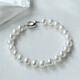 Queen of Pearls Fashionable and Elegant 7-8mm Near Round Freshwater Pearl Bracelet Pearl Bracelet Birthday Gift for Women
