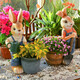 Yimingyuan Garden Decoration Courtyard Floor-standing Simulation Cartoon Rabbit Ornament Living Room Balcony Creative Arrangement Animal Sculpture Backrest Rabbit