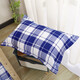 Liu Yi Dormitory Single Pillowcase One Pack Single Envelope Pillowcase One Student Dormitory Male Simple Home Pillow Blue Green Check 40*60cm