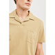 Seven Wolf [ice algae mud + ice machine cool] short-sleeved T-shirt for men's summer new Polo T-shirt men's clothes top 702 (dark apricot color) XL 175/92A