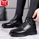 Zapatos de cuero de algodón de invierno de Xuan Yaxi zapatos de cuero de cuero genuino zapatos de cuero para hombres de cuero Martin Boots Hook Agody Zapatos de algodón de cuero genuino LOAN UNA X3519 Negro 38