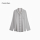 
Calvin Klein underwear autumn and winter men's fashionable casual checked button lapel comfortable home long-sleeved pajamas NM1428O P7A-Dove Gray L