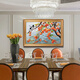 Diqi Persimmon Ruyi Pure hand-painted persimmon oil painting Restaurant decorative painting Entrance entrance wall hanging painting Bedroom Jiuyu Picture Mural <Everything Ruyi> 692 gold solid wood frame 200X100