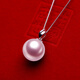 Pearls connected with shells, perfect round freshwater pearls, 925 silver leaf shape, solid pendant for women, 520, gift for girlfriend, 7.5-8mm, flawless purple pearls