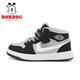 BOBDOG children's shoes warm high-top sneakers winter boys' velvet children's sports shoes 106525103 black/sky gray 34