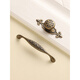 European antique cabinet door handle American wardrobe cabinet Qinggu old door handle drawer furniture small handle A4 A14128 hole distance yellow bronze