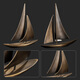
Amro is smooth sailing, copper ornaments, home living room, TV cabinet, wine cabinet, office decoration, handicrafts, housewarming gifts, golden copper <Ride the wind and waves> small