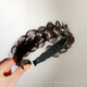 Avani Korean Dongdaemun hair accessories fabric cross wide-brimmed headband versatile braid wig hair hoop fishbone braid headband dark brown R152