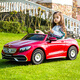 Geleoo para un automóvil eléctrico para niños Maybach de cuatro ruedas para el automóvil eléctrico para niños control remoto para el automóvil para bebés para el automóvil para bebés puede sentarse [el asiento de cuero negro exclusivo] + Touch Screen + todas las funciones Dual Drive