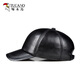 Woodpecker genuine leather hat for men in winter thickened baseball cap to protect against cold wind and snow middle-aged and elderly sheepskin hat for cycling and driving