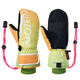 OZERO Professional Ski Gloves for Men and Women Snowboard Kevlar Thickened Outdoor Winter Waterproof and Warm Finger Ski Equipment Kevlar Stewed Five Fingers Inside - Green and Yellow 9227# S Hands for Little Girls and Teenagers