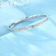 Lukfook Jewelry Platinum 950 Crushed Ice Platinum Bracelet Solid Closed Bracelet Price 54mm - Approximately 25.80g