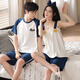 
Light and quiet pure cotton couple pajamas for women in summer suspender shorts suit casual simple men short sleeves can be worn outside home clothes summer QH9906 L women
