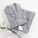 American Standard Gifts New Long Sleeve Couples Pure Cotton Pajamas Set Women's Spring and Autumn Plaid Cotton Can Be Weared Outside Home Clothes Men Temperament Gray 3XL