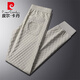Pierre cardin spring and autumn new knitted stretch jacquard fashion casual pants European trendy slim straight men's pants loose black tying BK9901 4XL