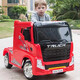 BeRica truck container extra large 8-wheel children's electric car remote control can sit on a child's baby four-wheel drive toy truck top with red + four-wheel drive soft leather seat + remote control + container