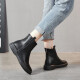 Left and right good quality Martin boots for women with velvet Korean style short boots for women 2023 spring new retro British style flat bottom large size boots black velvet lining 37