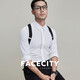 FACECITY背带男士吊带西裤西装衬衫商务正装枪套式X型背带夹 黑色
