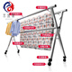 Stainless steel double-bar clothes rack floor-standing foldable retractable mobile indoor hanging clothes rack balcony cool quilt rack. All stainless steel thickened three-bar 2.0 meters + 2-piece set