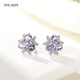 Qiao Wu Qiao Nu (in lay) 2021 new tanzanite earrings women's silver jewelry versatile crape myrtle star earrings niche high-end original design Violet Binglinghua