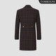 Dongbolini Herbst und Winter warme Manteljacke Pure Wolle blau braune karierte Wolle Mantel Braune M M (170)