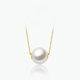 Mu Qin 18k gold freshwater pearl Passepartout pearl necklace for girlfriend, simple and versatile for daily commuting 18k gold-gold/9-9.5mm