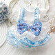 Vierbeiner Blumenhuf, schwere Arbeit handgefertigte Katzenprinzessin Rock Hunde Kleidung Frühlings- und Herbstkleidung, Laufstegpartykleid Welpenkleidung, Haute Couture Lace Blues XL-About 9-10jin [Jin gleich 0,5 kg]