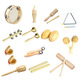 
Kindergarten log Orff percussion instrument set children's toys ringing bell ringing board sand hammer hand drum double ringing cylinder log 4 piece set + storage bag