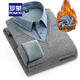 Lomon Brand Herbst und Winter plus Samt verdickter Pullover für Männer gefälschter zweiteiliger Pullover Herbst und Winter New Style Velvet verdickte modische Pullover mittleren und junger Pullover für Männer JV6621 Navy Blue 170/L