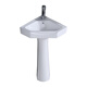 Triangular basin wash basin small apartment bathroom corner pedestal basin mini corner pedestal wash basin household 32*32 triangular pedestal basin + single cold faucet
