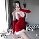 曼烟性感圣诞节制服诱惑床上免脱纯欲冬季激情睡衣套装女 1049圣诞裙+蝴蝶结长筒袜