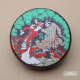 
Beijing-rhyme Xinjiang ethnic musical instrument Uyghur solid wood cowhide drum standard Xinjiang hand drum colored pattern random/15 cm