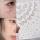 Xuanluo Zhenpin Aurora Butterfly Stickers Children's Stage Makeup Diamond Stickers Tear Diamond Stickers Diamond Fairy Makeup Stickers Makeup Eye Makeup Eye Corner Butterfly Aurora Butterfly 1 piece pack about 46-48 pieces