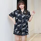 
Zhidou Dou women's pajamas summer fat girl plus fat plus size ice silk pajamas women's summer short-sleeved thin style plus fat extra size suit 15# ice silk double short b9926 single size XL