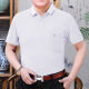 贝吉棋新疆棉夏季短袖t恤棉的男士宽松中老年人翻领带口袋爸爸装大红色 反(领)701藏青色 56#【165-200斤】